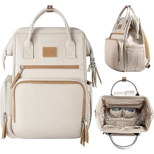 BN Diaper bag, Baby bag for mom,Baby diaper bag backpack for women,Baby diaper bag, Diaper bags (Light Brown, 30.5 Liters)