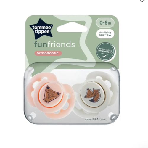 Tommee Tippee Soother - Fun Style - 0-6 Months - 2 Pack - Assorted | Baby Bunting AU