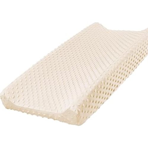Owlowla Changing Pad Cover,Soft Minky Dots Changing Table Sheets for Baby Boy and Girl(Cream)