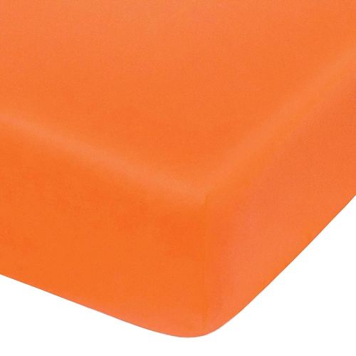NTBAY 100% Brushed Microfiber Fitted Crib Sheet, Super Soft and Cozy 28x52 Crib Sheet for Standard Crib and Toddler Mattresses, Boys, Girls, Unisex, Orange, 28x52 Inches