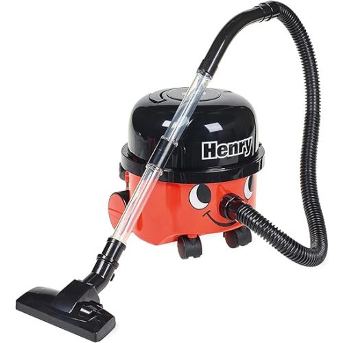 Casdon Henry & Hetty Toys - Henry Vacuum Cleaner - Red Vacuum Cleaning Toy with Real Function & Nozzle Accessories - Kids Cleaning Set - For Children Aged 3+