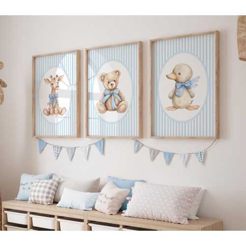 Vintage Bear Nursery Wall Art, Bear Nursery Decor, Vintage Nursery, Boy Nursery Decor, Animal Nursery, Blue Boy Nursery Prints 436CC