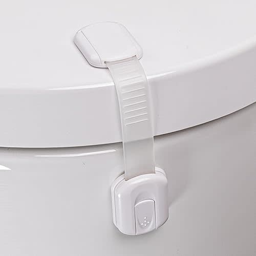 2-Pack Toilet Locks Baby Proof - Toilet Seat Locks for Toddlers with Adhesive - Toilet Latches Child Safety - No Tools Required
