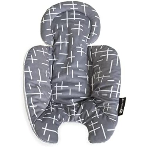 4moms RockaRoo and MamaRoo Infant Insert for Newborn Baby and Infant, Machine Washable, Soft, Plush Fabric, Reversible Design, Dark Grey