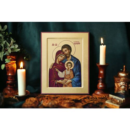 Icon HOLY FAMILY Hand made Ikonen Icoon Ikone perfect present, religious picture, beautiful icon, religious icon, wedding gift