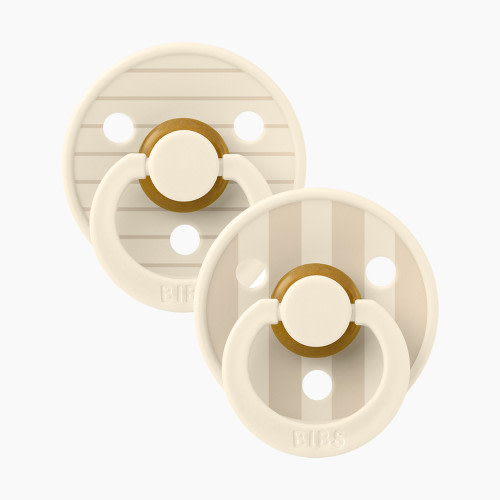 BIBS Studio Pin Colour Natural Rubber Pacificier (2-pack) - Ivory Vanilla, Size 1