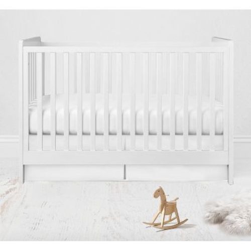 Bacati - Solid Crib/toddler Bed Skirt - White
