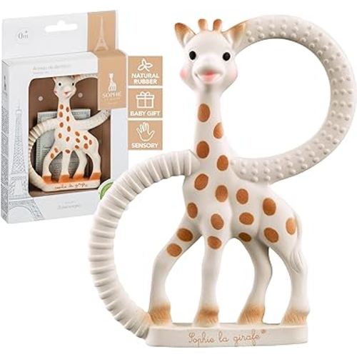 Sophie la girafe | Teething Ring | Made from Natural Rubber | Designed for Teething Babies | Awaken All 5 Senses | Easy to Clean