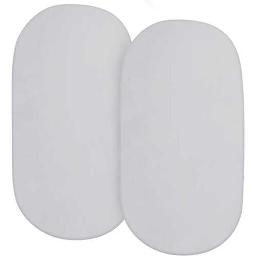 Bassinet Sheets Compatible with SNOO Smart, Delta Children, Dream On Me Karley, Chicco and Regalo Sleeper Baby Bassinet,100% Cotton, 2 Pack, Ultra Soft Bassinet Sheet for Baby, Grey - Gray - for Dream On Me Karley & SNOO Smart Slee...