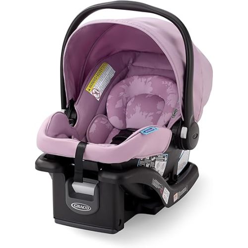 Graco SnugRide Lite LX Infant Car Seat, Lightweight Rear-Facing Seat for Babies 4–30 lb, 4-Position Adjustable Base, Latch Installation & ProtectPlus Engineered, Lilac Mod
