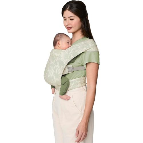 Ergobaby Embrace Cozy Newborn Baby Wrap Carrier (7-25 Pounds), Ponte Knit, Sage Meadows
