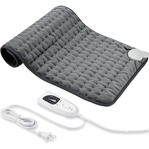 Heating Pad, Electric Heating Pad for Dry & Moist Heat, Electric Heat Pad with Multiple Temp & Timer Settings, Auto Off. Mothers Day Gifts (Dark Gray, 24‘’×12‘’)