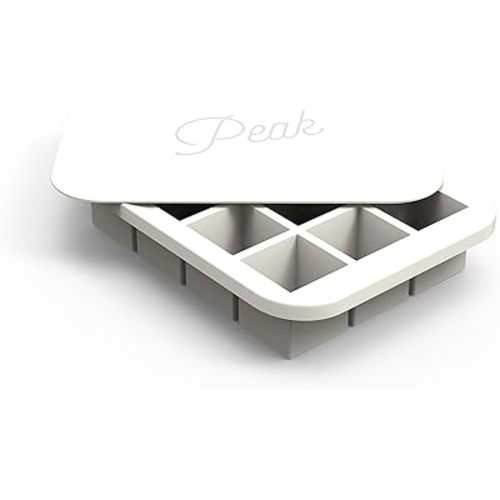 W&P Peak Silicone Everyday Ice Tray w/ Protective Lid | White | Easy to Remove Ice Cubes | Food Grade Premium Silicone | Dishwasher Safe, BPA Free