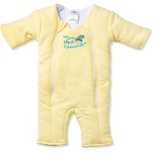 Magic Sleepsuit Baby Merlin's Cotton Baby Swaddle Transition Product - Soft and Cozy Design, Double Zipper for Easy Diaper Changes, Promotes Safe Sleep, 3-6 Months - Yellow - Large 18-21lbs