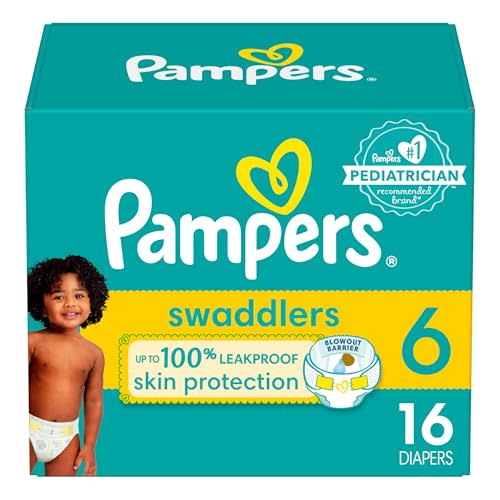 Pampers Baby Diapers - Swaddlers - Size 6, 16 Count, Ultra Absorbent Disposable Infant Diaper