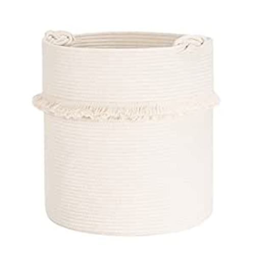 Amazon.com: CherryNow Extra Large Woven Storage Baskets – 17'' x 16'' Cotton Rope Decorative Hamper for Magazine, Toys, Blankets, and Laundry, Cute Tassel Nursery Decor - Home Storage Container Off-white