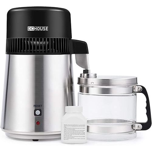 DC HOUSE Water Distiller 1 Gallon Distilled Water Machine, Stainless Steel Water Distillers for Home Countertop, 750W Distilled Water Maker Tabletop Distiller to Make Clean Water