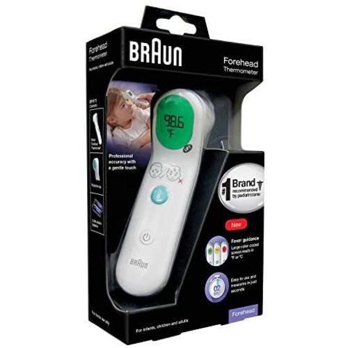 Braun Forehead Thermometer - Digital Thermometer with Professional Accuracy and Color Coded Temperature Guidance - Thermometer for Adults, Babies, Toddlers and Kids