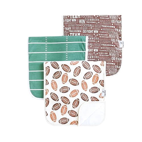 Copper Pearl Premium Baby Burp Cloths - 3-Pack Large Cotton Burp Cloths, Extra Soft Spit Up Rags with 3 Absorbent Layers, Perfect for Baby Boy and Baby Girl Gifts (21" x 10" Size, Blitz Set)