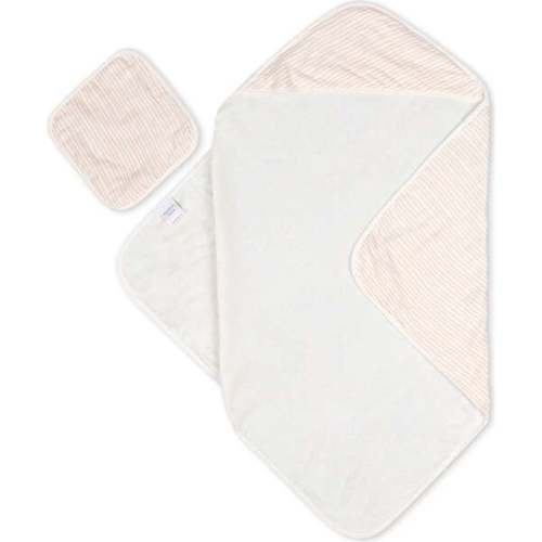 Maisonette Hooded Towel Set, Pink Wave