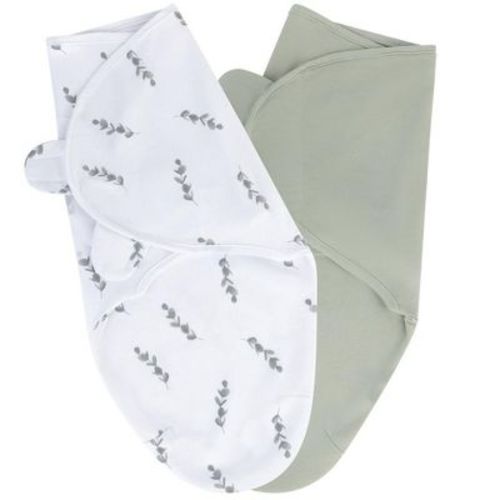 Ely's & Co. Adjustable Swaddle Blanket Infant Baby Wrap Pink Mauve Stars And Solid Pink Mauve 2 Pack