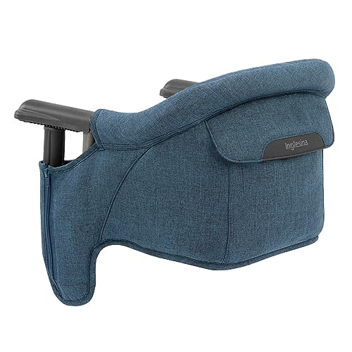 Inglesina Fast Table Chair, Slate Blue Melange - High Chair for Babies & Toddlers 6-36 Months - Fits Tables 0.8'' to 3.35'' Thick - Collapsible, Portable Design - Includes Travel Bag - BPA Free - Slate Blue Mélange