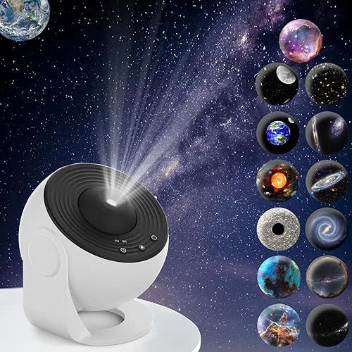 Galaxy Projector, 13 in 1 Planetarium Star Projector Realistic Starry Sky Night Light with Solar System Constellation Moon for Kids Adults Bedroom Ceiling Home Theater Living Room Decor