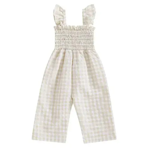 Gingham Smocked Jumpsuit