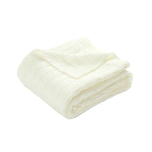 Lush Décor 50"x60" Cable Soft Knitted Throw Blanket With Border Ivory