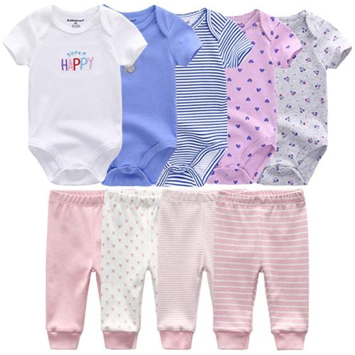 Baby Layette Set Baby Boys' 9-Piece Bodysuits Pants Set Toddler Girl Boy Unisex Baby Gift Sets
