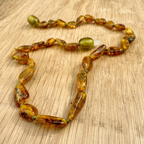 Light Green Polished Amber Child Necklace – Lolly Llama - For Teething Relief