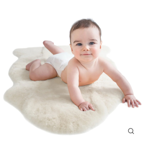 Sheepskin Rug for Babies, 100% Natural, Shorn Lambskin Wool, 2 x 3 Feet, Ivory