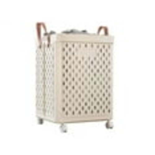 SEESPRING 14-Gallon Laundry Basket with Wheels Foldable Rolling Slim Laundry Basket,Tall Thin Plastic Dirty Clothes Laundry Hamper