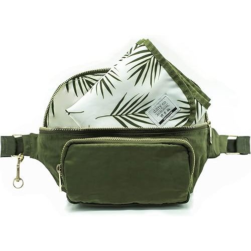Lanikai Small Diaper Bag - Portable Changing Pad - Crossbody Bags For Women - Fanny Pack (Olive Green)