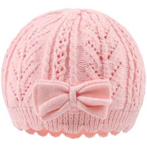PESAAT Baby Girls Winter Beanie Warm Knit Infant Beret Toddler Girl Hats Cute Bow Hat for Kids 0-6 Years