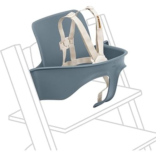 Stokke Tripp Trapp Baby Set 2, Fjord Blue - Ages 6-36 Months - Convert The Tripp Trapp Chair into a Comfortable High Chair - Includes Stokke Harness 2