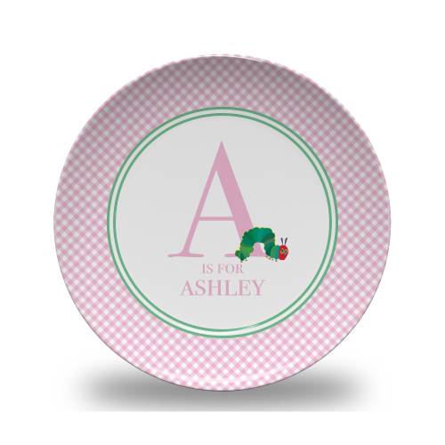 Personalized Very Hungry Caterpillart Plate - Eric Carle - 1st Birthday - Baby Shower - Nursery - Easter - Spring