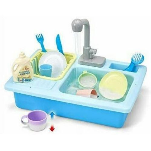 Running Water Play Sink, Pretend Kitchen Sink, and Dishwashing Playset