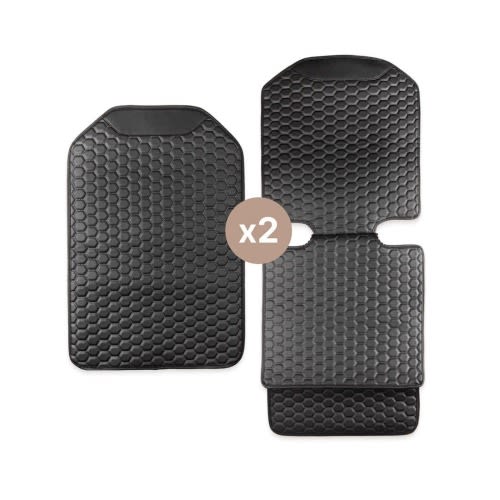 Twins Black Hexy Car Seat Protector & Car Kick Mat Set | Owleys