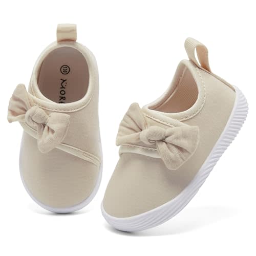 MORENDL Baby First Walking Shoes Toddler Slip On Shoes Infant Mesh Breathable Sneakers
