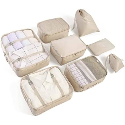8 Set Packing Cubes for Suitcases Travel Luggage Packing Organizers,Travel Essentials Luggage Organizer for Travel Accessories Shoe Bag Tioletry Bag Laundry Bag…