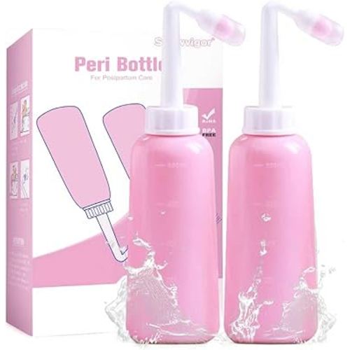 2 Pack Premium Peri Bottle for Postpartum Care | Upside Down Peri Bottle, Portable Bidet for Perineal Recovery and Cleansing After Birth 12OZ/700ml