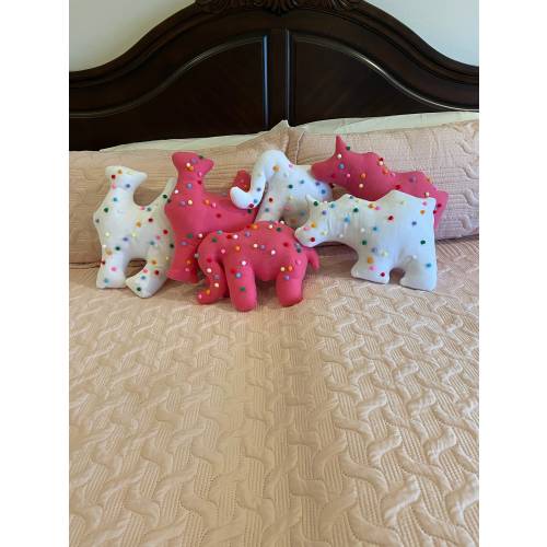 Sprinkled Animal Cookie Throw Pillows