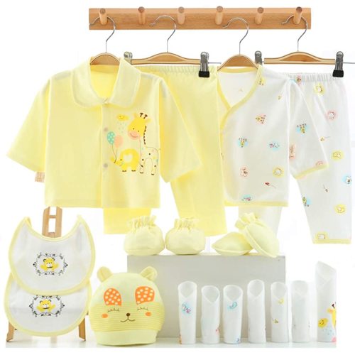 18PCS Newborn Girl Boy Clothes 0 3 Months Baby Outfits Pants Gifts Layette Set