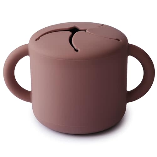 mushie Silicone Snack Cup | Spill Proof Food Container for Toddler and Baby (Woodchuck)