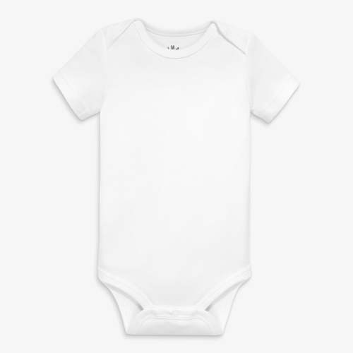 Organic short sleeve babysuit - White / 3-6