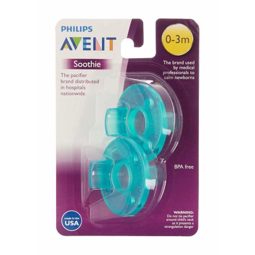 Philips Avent SCF190/01 Soothie 0-3mth Green/Green, 2 count