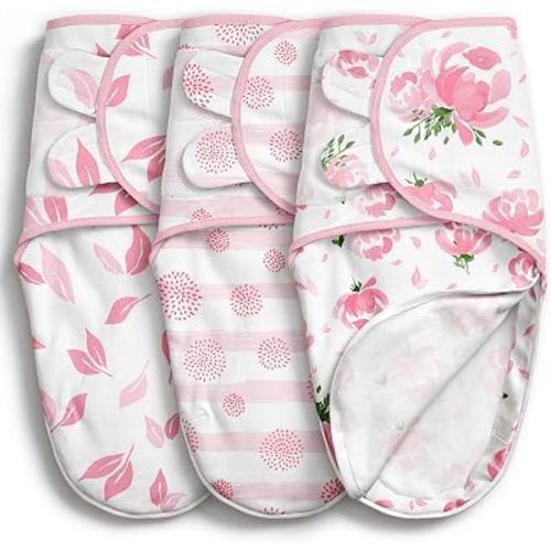 GLLQUEN BABY Newborn Swaddles with Zipper, 0-3 Months, Adjustable Hook&Loop