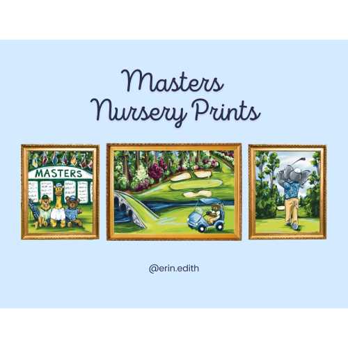 Masters Nursery Prints - 3 Print Set / Blue, Pink / Nursery Wall Decor
