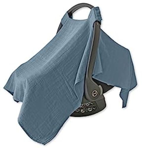 Amazon.com : MOZAH 100% Organic Muslin Baby Carrier Cover Car Seat Cover Baby Boy Car Seat Cover Baby Carseat Cover (Blue Mirage) : Baby